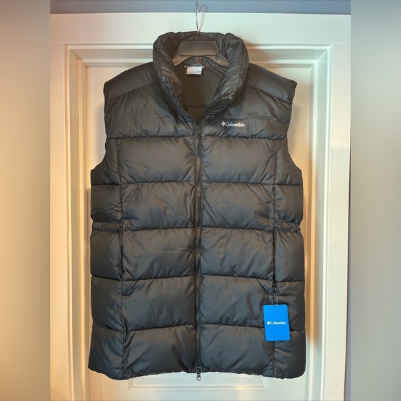 Womens Large Columbia Puffect Mid Vest Black Puffer Synthetic Down Insulation - Picture 13 of 16